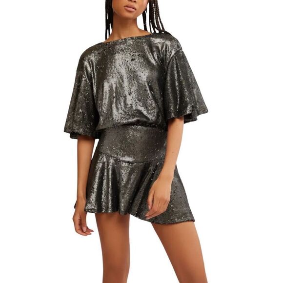 NWT Free People Manuka Sequin Mini Dress - Picture 1 of 8